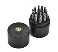 Akozon Juego de Punzones Dapping de 17 Uds para Fabricación de Joyas, Herramientas de Orfebrería de Calidad con Bloque