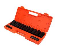 Akozon Juego de Vasos Premium de 1/2 Pulgada con 15 Piezas para Taller de Garaje - Tamaños 10-32 Mm