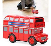 Akozon Juguete de Automóvil de Aleación de Autobuses de Dibujos Animados Modelo Realista de Vehículos de Retiro para Niños - Juguete de Automóvil de Autobús de Aleación para Niños en