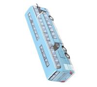 Akozon Juguete Modelo de Autobús de Aleación 1:32 con Luz LED y Función de Retroceso de Música Coche de Juguete Altamente Eléctrico para Regalo de Niños Azul (Blue)
