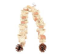 Akozon Juguete para Masticar Loros Medianos y Grandes: Molienda de Pico y Alivio del Aburrimiento, Juguete de Mazorca Piña (Silver)