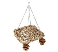 Akozon Juguetes de Pared para Masticar, Juguetes de Columpio de Pastos Marinos, Seguros para Aliviar el Aburrimiento, de Pared para Masticar con Cadenas de Conos de Pino