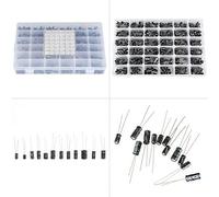 Akozon Kit de Acitores Electrolíticos Surtidos de 1000 Piezas - 36 Valores, 0,1 UF a 1000 UF, 10 V a 50 V - Ideal para Proyectos Electrónicos y Circuitos de Bricolaje
