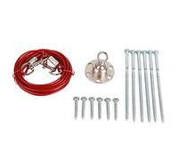 Akozon Kit de Estaca y Anclaje de Perros de Acero Inoxidable de Servicio Pesado de Akozon - Ancla de Tierra para Perros para Acampar Al Aire Libre con Cable para Grandes (3 Metros / 9.84 pies)