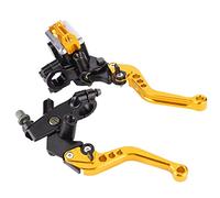 Akozon Kit de Palancas de Cilindro Maestro de Freno de Motocicleta Universal Ajustable para la Mayoría de los Tipos de Manillar de 7/8 Pulgadas (GOLD)