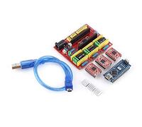 Akozon Kit de placa de expansión de grabado de impresora 3D Controlador CNC Shield V4 + Placa Nano 3.0 + Controlador A4988 + Cable USB, Engraver Drive Shield 3D Printer CNC Drive Expansion Board