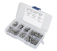 Akozon Kit de Tuercas y Tornillos Planos con Cabeza Hexagonal, 260 Piezas de Acero Inoxidable M3 304 con Sujetadores Industriales y Científicos