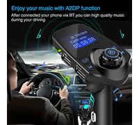 Akozon Kit para Automóvil T11: Transmisor FM, Llamadas con Manos Libres, Cargador USB y Entrada AUX para Transmisión de Música
