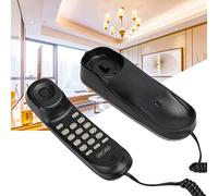 Akozon KXT-433 Teléfono Colgante Inglés - Teléfono Fijo Negro para Hogar y Oficina, Compatible con Línea Telefónica del Reino Unido, Ideal para Personas con Discapacidad Auditiva, Diseño Retráctil,