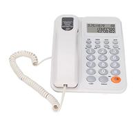 Akozon KXT2027CID Teléfono de Escritorio con Cable con Volumen Ajustable, Identificador de Llamadas, Semi Manos Libres y Teléfono Fijo Fijo para Uso en Oficina u Hotel (White)