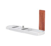 Akozon L Empuñadura de Forma de S9 Manja de Aleación de Aluminio de Madera con Placa QR Ayo de Tornillo de 1/4 de Pulgada (Silver)