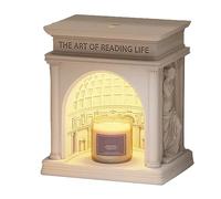 Akozon Lámpara Calentadora de Velas, Diseño de Edificio de Palacio Decorativo Regulable, Luz de Fusión de Velas Aromáticas para Dormitorio, Lámpara de Fusión de Velas con Enchufe CN,