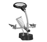 Akozon Lámpara de Aumento LED con Abrazadera - Lupa de Doble Lente 3,5X y 12X para Inspección y Reparación Industrial - Luz LED Ajustable para Banco de Trabajo