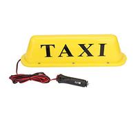 Akozon Lámpara de taxi, 12V Taxi Sign Led Car Lámpara de luz súper brillante con encendedor de cigarrillos Señal de taxi magnética Techo(Caja amarilla: luz blanca)