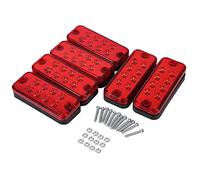 Akozon Lámparas de marcado, 6 piezas 8 LED de luz de posición lateral Luz indicadora de luz Camión remolque Camión(rojo)