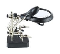 Akozon LED de Vidrio de Lupa, Clips para Inspeccionar y Reparar la Lámpara de Escritorio de Dispositivos Electrónicos con Auxiliar
