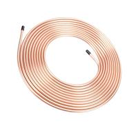 Akozon Línea de Freno de Zinc Recubierta de Cobre, Bobina de Tubo, Equipo de Línea de Freno Sensible de 25 Pies para Automóviles y Camiones