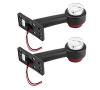 Akozon luces galibo Luz indicadora lateral del codo 2 piezas 12 LED 12V-24V Indicador de marcador lateral del codo Lámpara de luz Lámpara de marca lateral para coche camión(X4)
