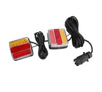 Akozon Luz trasera LED Luz trasera IP68 Impermeable Rojo Amarillo 12V Luz de señal de advertencia de seguridad para camión de remolque