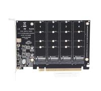 Akozon M.2 NVME S a PCIe X16 Adaptador 4 Puerto Alta Velocidad 32 Gbps Tarjeta R Soft R con Indicadores LED Individuales para el Rendimiento de la PC
