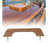 Akozon Madera de Teca Pasamanos Manija de Bucle único 12 Pulgadas Ergonómico Resistente a la Intemperie Marina Navegación Apoyabrazos Accesorios