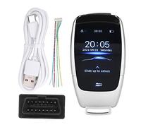 Akozon Mando a Distancia Inteligente, Llave de Coche de Entrada sin Llave Universal, Pantalla Táctil LCD, Mando a Distancia Inteligente para Modelos de Botón de Arranque y Parada del Motor (Plata)