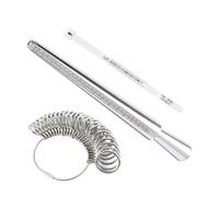 Akozon Mandril Medidor de Anillos de Aluminio Akozon con Juego de calibre: Herramienta de Medición Precisa con los Dedos para un Tamaño de Anillo perfecto: Incluye Cinta Métrica y Varilla de Mandril