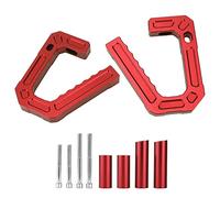 Akozon Manija de Agarre Delantera Jk, Barra Antivuelco de Aleación de Aluminio 2007-2018, Empuñadura de Puerta a Prueba de Herrumbre con Ranuras para los Dedos para una Fácil Entrada (rojo)