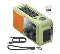 Akozon Manivela Solar de Emergencia NOAA Alerta Meteorológica Radio Linterna Banco de Energía Equipo de Supervivencia para Acampar Al Aire Libre (Radio de Emergencia)