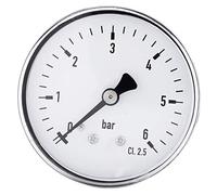 Akozon Manómetro de Presión de Alta Precisión 0-6 Bar 1/4" NPT, Mini, Metal, Industrial, Aire, Aceite, Agua, Barométrica