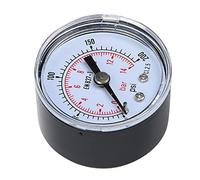 Akozon Manómetro Mecánico para Aire, Aceite y agua: Conexión de Montaje Posterior BSPT de 1/8 de Pulgada para una Medición Precisa de la Presión (0-200 psi, 0-14 bares)