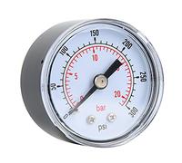 Akozon Manómetro Mecánico para Aire, Aceite y agua: Conexión de Montaje Posterior BSPT de 1/8 de Pulgada para una Medición Precisa de la Presión (0-300 psi, 0-20 bares)