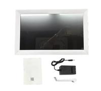 Akozon Marco de Fotos Digital de 15,6 Pulgadas Pantalla Táctil Inteligente de Fidelidad Inalámbrica Pantalla HD de 1920 X 1080 con Almacenamiento de 32 GB para Oficina en Casa Blanco (Enchufe de