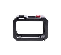 Akozon Marco de Jaula de Metal para Cámara de Acción, Carcasa de Aleación de Aluminio Ligera a Prueba de Golpes con Panel Lateral Magnético, Soporte de Zapata Fría (Negro Rojo)