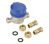 Akozon Medidor de Agua Fría Medidor de Flujo de Agua Fría para Jardín y Casa uso en el Hogar 15mm 1/2 pulgada con Sello de vacío Contador rotativo Tamaño de La Rosca 15mm 1/2