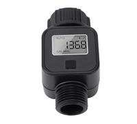 Akozon Medidor de Flujo de Agua Digital de Hilo de 3/4 Pulgadas con Mida de Pantalla LCD Galón y Consumo de Litro, Medidor de Agua Multifuncional para Uso en el Hogar y el Jardín
