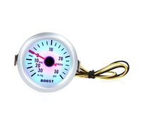 Akozon Medidor de Presión de Vacío Turbo Boost para Automóviles de 52 Mm, 0 30 In.Hg / 0 30 PSI con Luz LED Azul para una Fácil Lectura Nocturna