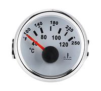 Akozon Medidor de Temperatura del Agua del Motor Marino de 52 Mm / 2 Pulgadas 40-120 ℃ Medidor de Temperatura Lente Transparente para Barco RV (Blanco)