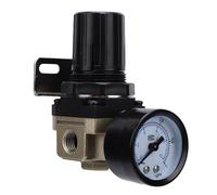 Akozon Medidor de Válvula de Control de Presión del Regulador del Compresor de Aire NPT de 1/4 pulg., Regulador del Medidor de Aire AR2000-2 en Línea para Compresores Neumáticos de