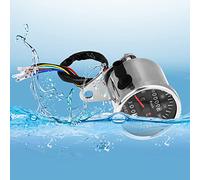 Akozon Medidor de Velocímetro de Motocicleta LED de 65 Mm - Odómetro de Cara Negra con Luces Indicadoras de