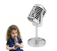 Akozon Micrófono de Apoyo clásico Accesorios de micrófono Retro Modelo de micrófono de Apoyo clásico Micrófono de plástico Vintage Decoración de Mesa de Escenario para filmar espectáculos de Baile