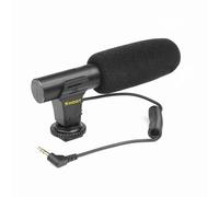 Akozon Micrófono Estéreo con Montura de Zapata, Mini Micrófono Portátil DV con Conector de 3,5mm para Cámara, Grabación de Películas, Entrevista
