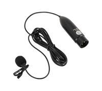 Akozon Micrófono Lavalier 48V Power Omnidireccional Reducción de Ruido 3 Pines XLR Mono Micrófono de Solapa para Grabar Entrevista
