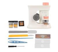 Akozon Microscopio Infantil 40-160X Aumento, Microscopio Portátil de Mano con Luz LED, Juguete de Ciencias Educativas para Niños, para Estudiantes (Pink)