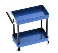 Akozon Mini carro de herramientas de taller de 2 niveles carro de herramientas para ruedas de almacenamiento portátil taller garaje reparación para 1/8 1/10 1/12 1/16 modelo de escala (azul)