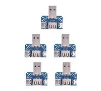 Akozon Mini placa de correo USB USB pass through Break Out USB Passthrough PCB, 5 piezas USB adaptador placa macho USB a hembra Typec 4P 2.54 mm placa de transferencia