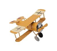 Akozon Modelo de Avión Vintage, Decoración de Arte del Hierro para Consola Central de Coche, Accesorio de Fotografía de Pastel, Retro Azul, Artesanía de Adorno de Avión (Yellow)