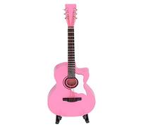Akozon Modelo de Guitarra de Beech Pink de Akozon 18cm - Réplica de Instrumentos Musicales de Diseño Preciso para Muñecas y Figuras de Acción - Mejorar las Habilidades Musicales y la Vinculación de