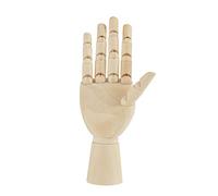 Akozon Modelo de Mano de Madera con Dedos Flexibles Modelo de Maniqui de Mano Derecha Articulado de Madera Regalo Arte Alternativos (Mano Derecha de 7 Pulgadas)