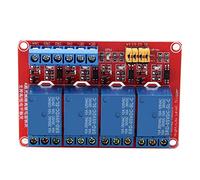 Akozon Módulo de relé, placa de módulo de relé de 4 canales con optoacoplador Disparador alto y bajo 5V/12V/24V(5V)